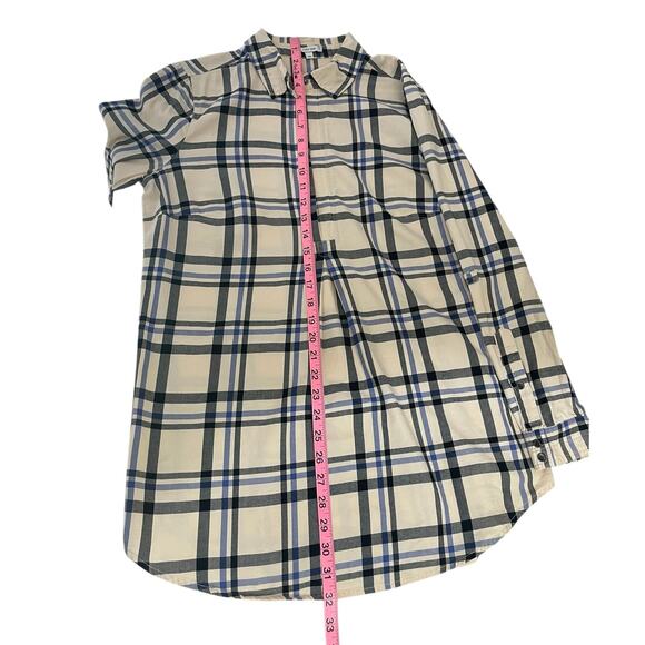 Tyler Boe Tina Plaid Tunic Top Brushed Cotton Size Medium Casual Effortless - Picture 8 of 10